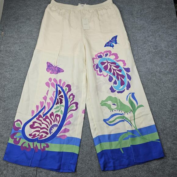 Johnny Was Pants Womens XL Luna Floral Paisley Butterfly Wide Leg Palazzo Boho - Picture 1 of 8
